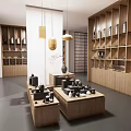 Modern Mall Store Interior Design With Green Plants Display Shelves And Comfortable Seating