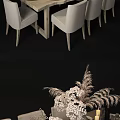 Elegant Wooden Dining Table Set With Upholstered Chairs Candles Floral Centerpiece Wine Glasses And Tableware