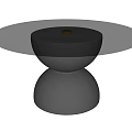 Modern Black Dining Table With Glass Top And Double Sphere Metal Base