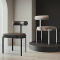 Modern Leisure Chairs With Leather And Velvet Upholstery Metal Frames In Minimalist Indoor Setting