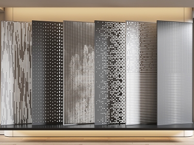 Perforated plate Perforated plate View wall Transmitting plate Hollow plate Aluminum plate Courtyard view wall Straight line 3d model