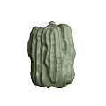 Green Wavy Texture Ceramic Vase With Fresh Flowers For Home Decoration