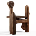 Walnut Wood Dining Chairs with Natural Grain and Unique Curved Structure Design