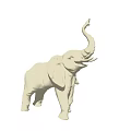 Elegant Decorative Ornament Set with Black Branches Clear Glass Vase and Small Elephant Figurine
