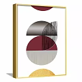 Modern abstract painting gold and silver bedroom abstract color block decorative painting 3d model