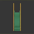 Outdoor Plastic Children's Play Slide With Yellow Ladder And Green Slide