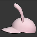 Adorable Soft Pink Rabbit Ears Baseball Cap For Kids Daily Casual Wear
