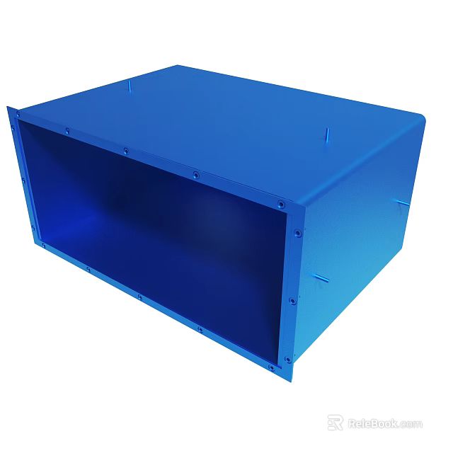 Blue Cube Shaped Storage Box With Smooth Surface And Solid Structure 3d model 