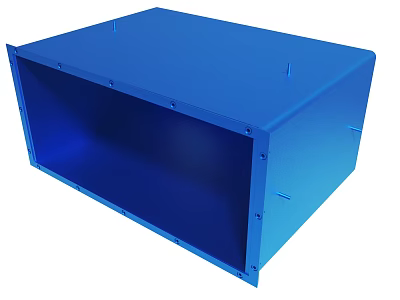 Blue Cube Shaped Storage Box With Smooth Surface And Solid Structure 3d model