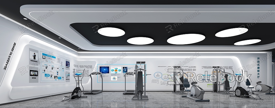 Modern Exhibition Hall Hospital Exhibition Hall Hospital Medical Equipment Exhibition Hall Hospital Rehabilitation Training Exhibition Hall Children's Science and Technology Exhibition Hall model