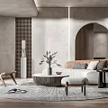 Modern sofa coffee table combination 3d model