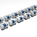 High Precision Industrial Machinery With Modern Metal Design And Neat Row Layout