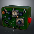 Vintage Green Electronic Device With Multiple Control Panel Knobs And Gauges 3d model
