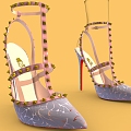 High Heels 3 Shoes Sandals Dress Shoes Women's Shoes 3d model