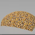 Golden Yellow Wheat Grains Formed Into a Smooth Hemisphere Shape 3d model