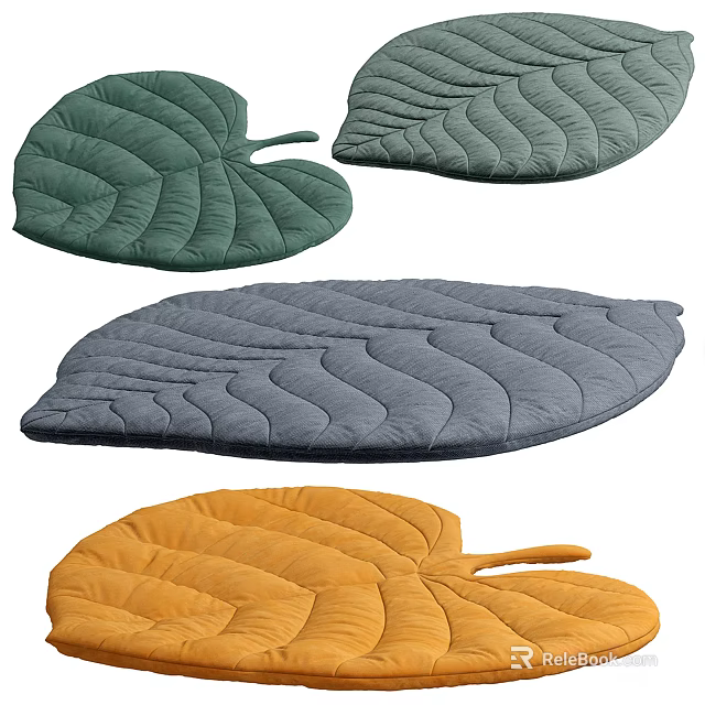 Multi Colored Leaf Shaped Rugs For Home Decor 3d model 