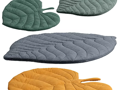 Multi Colored Leaf Shaped Rugs For Home Decor 3d model