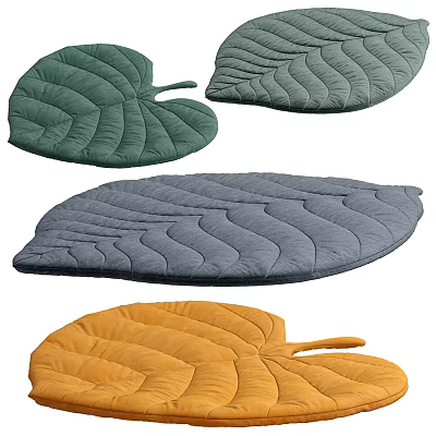 Multi Colored Leaf Shaped Rugs For Home Decor 3d model