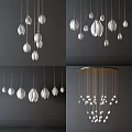 Elegant Modern Chandelier Design With White Petal Shaped Pendants For Home Decor