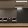 Modern Sports Fitness Indoor Archery Range With Targets Chairs Wooden Floor And Ceiling Lights