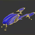 Futuristic Blue Flying Vehicle Model With Aerodynamic Structure And Shiny Surface Design