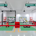 New Energy Vehicle Training Room Interior With Workstations Equipment And Green Flooring