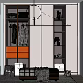 Modern Sleek Wardrobe Interior With Glass Doors LED Lighting And Storage Shelves