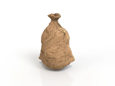 Durable Eco Friendly Jute Burlap Bag Practical Storage For Daily Necessities 3d model