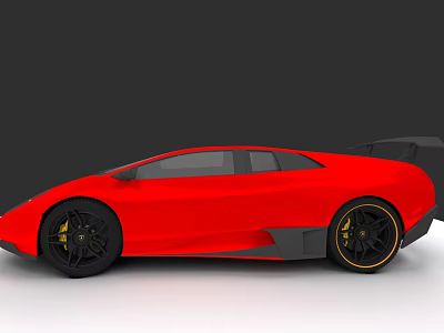 Red Sports Car With Sleek Aerodynamic Body Black Alloy Wheels And Rear Spoiler 3d model