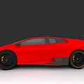 Red Sports Car With Sleek Aerodynamic Body Black Alloy Wheels And Rear Spoiler