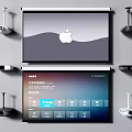 Modern Projector Projection Curtain 3d model