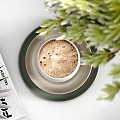 Decorative Ornament Set with Green Plant Books Candle Cup and Vase