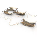 Portable Outdoor Hammocks With Brown Gray Fabric And Orange Ropes
