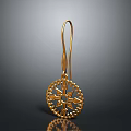Elegant Golden Earrings With Intricate Snowflake Cutout Design And Shiny Finish