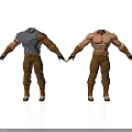 Man 3D Models With Different Outfits Brown Pants Black Wrist Guards And Boots