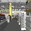 Well Organized Retail Store Interior With Shelves Of Snacks Drinks And Yellow Pillars