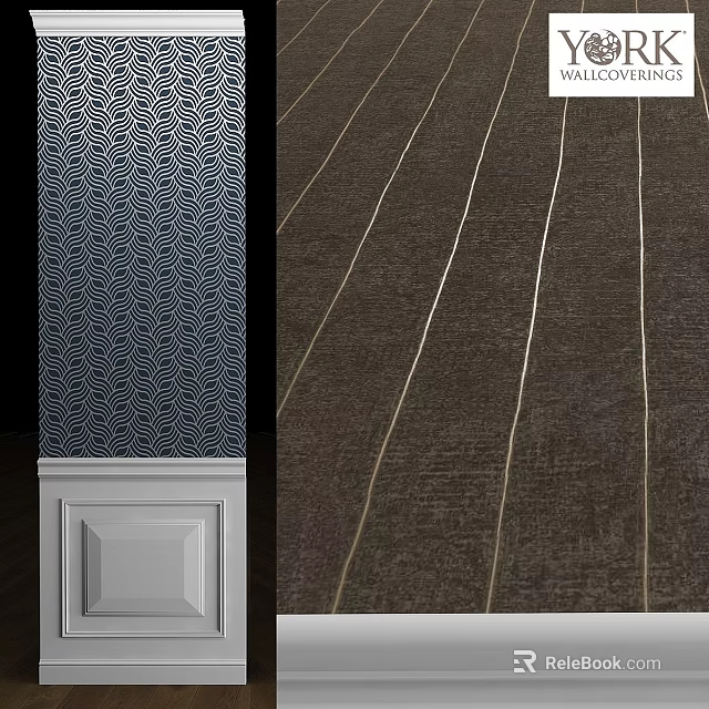 Geometric Pattern Wall Decorative Components With White Base Panels And Dark Colored Striped Material Elements 3d model 