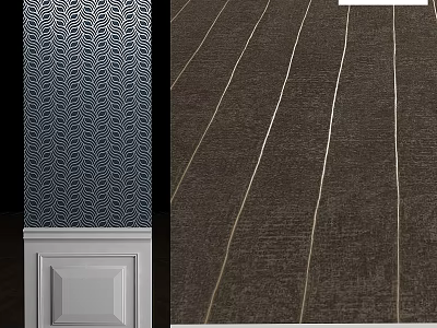 Geometric Pattern Wall Decorative Components With White Base Panels And Dark Colored Striped Material Elements 3d model