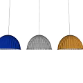 Knitted Dome Shaped Pendant Lights in Blue Gray and Yellow Colors