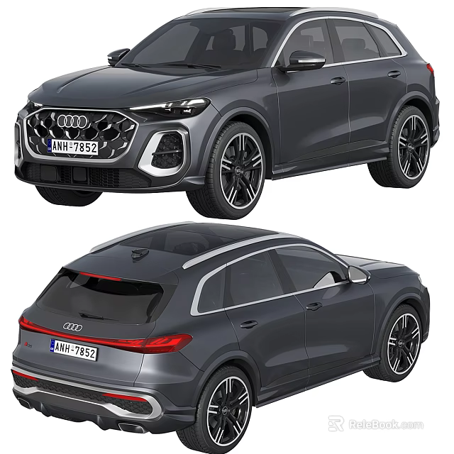 Audi Modern Sporty SUV Exterior Design With Sleek Body Lines Alloy Wheels And Front Grille 3d model 