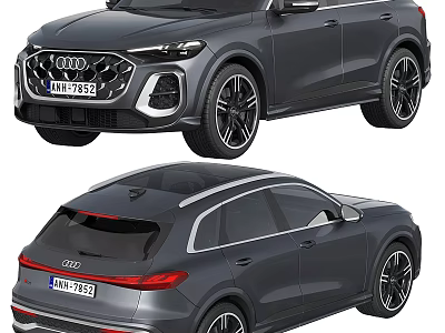 Audi Modern Sporty SUV Exterior Design With Sleek Body Lines Alloy Wheels And Front Grille 3d model