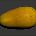 Ripe Yellow Mango With Smooth Surface On Black Background With Reflection 3d model