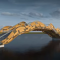 Modern Bridge Landscape Bridge 3d model