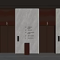 Modern Elevator Design With Marble Walls Decorative Light Strips And Trash Bin 3d model