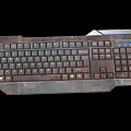 Vintage Design Computer Keyboard With Mechanical Keys Numeric Keypad And Wooden Texture