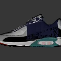 White Athletic Sneakers With Teal Side Panels Red Outsole Black Trim And White Shoelaces