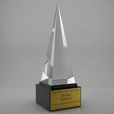 Crystal American Music Award Trophy For Favorite Album With Metallic Base Design 3d model Crystal American Music Award Trophy For Favorite Album With Metallic Base Design 3d model