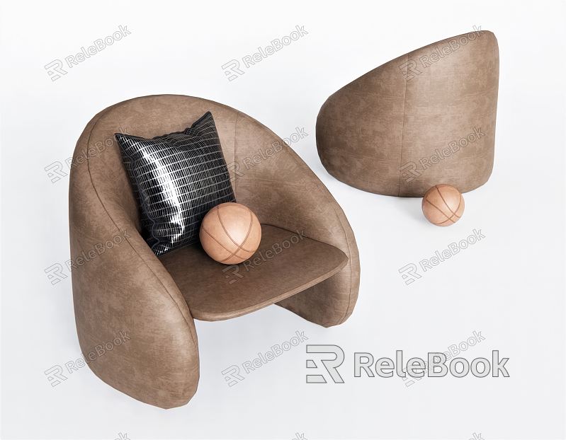 Nordic Single Sofa Sofa Chair Casual Sofa Pillow Leather Sofa Casual Chair Tiger Stool model