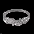 Sterling Silver Fashion Ring With Elegant Decorative Design And Crystal Accents