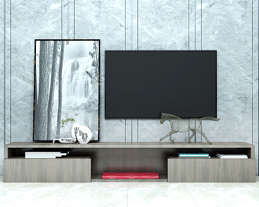 Modern TV cabinet TV background wall 3d model